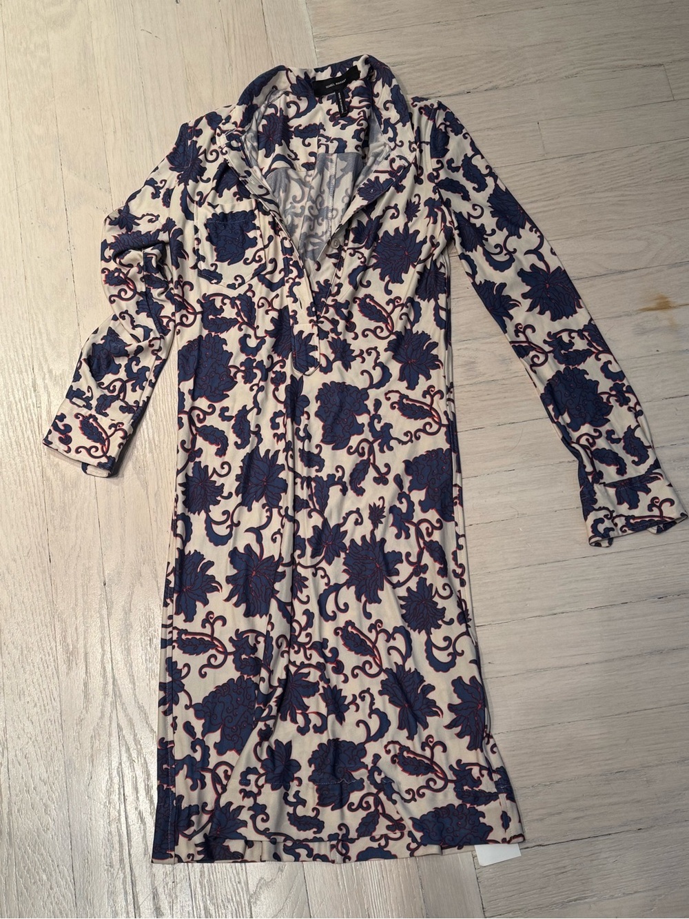 Isabel Marant Cream Dress with Navy Floral Print